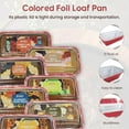 thumbnail image 5 of KitchenDance Disposable Colored Aluminum Loaf Pans with Plastic Lids - 1.5 Pounds Rectangular Aluminum Foil Baking Pan, Aluminum Pans Perfect for Baking, Cooking, Preparing Food, #1650P (Red, 500), 5 of 9