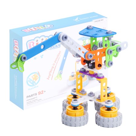 Force Truck - Fondear Children’s STEM Learning Toy Vehicle Building Brick Set Vehicle Excavator Creator Engineering Truck Toy, Driven by Friction Force, Tutorial Toy for Kids(Excavator)