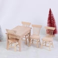 thumbnail image 3 of 1Set Dining Table Chair Model 1:12 Dollhouse Mini Wooden Furniture, 3 of 5