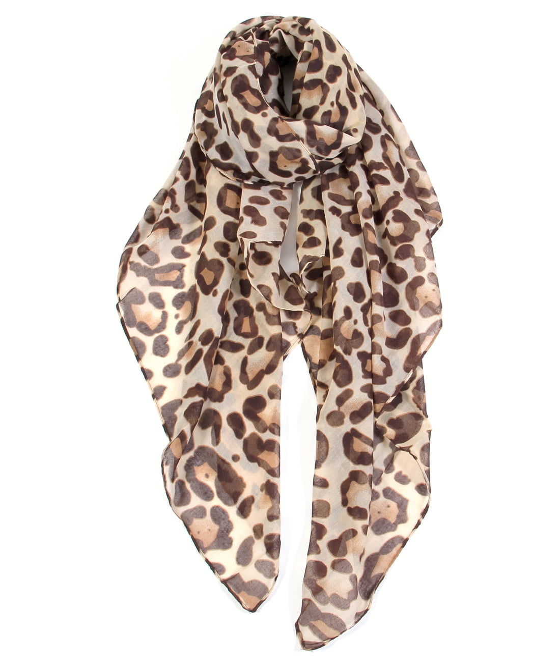 NEW Animal Leopard Print Scarf Shawl Wrap Stole Chiffon Large Long Soft Light UK 