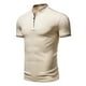thumbnail image 1 of pstuiky Camisa de manga corta para hombre, Camisa informal de manga corta con cuello alto, bordado y cremallera de color liso para hombre camisas casuales para hombre xxl, 1 of 9