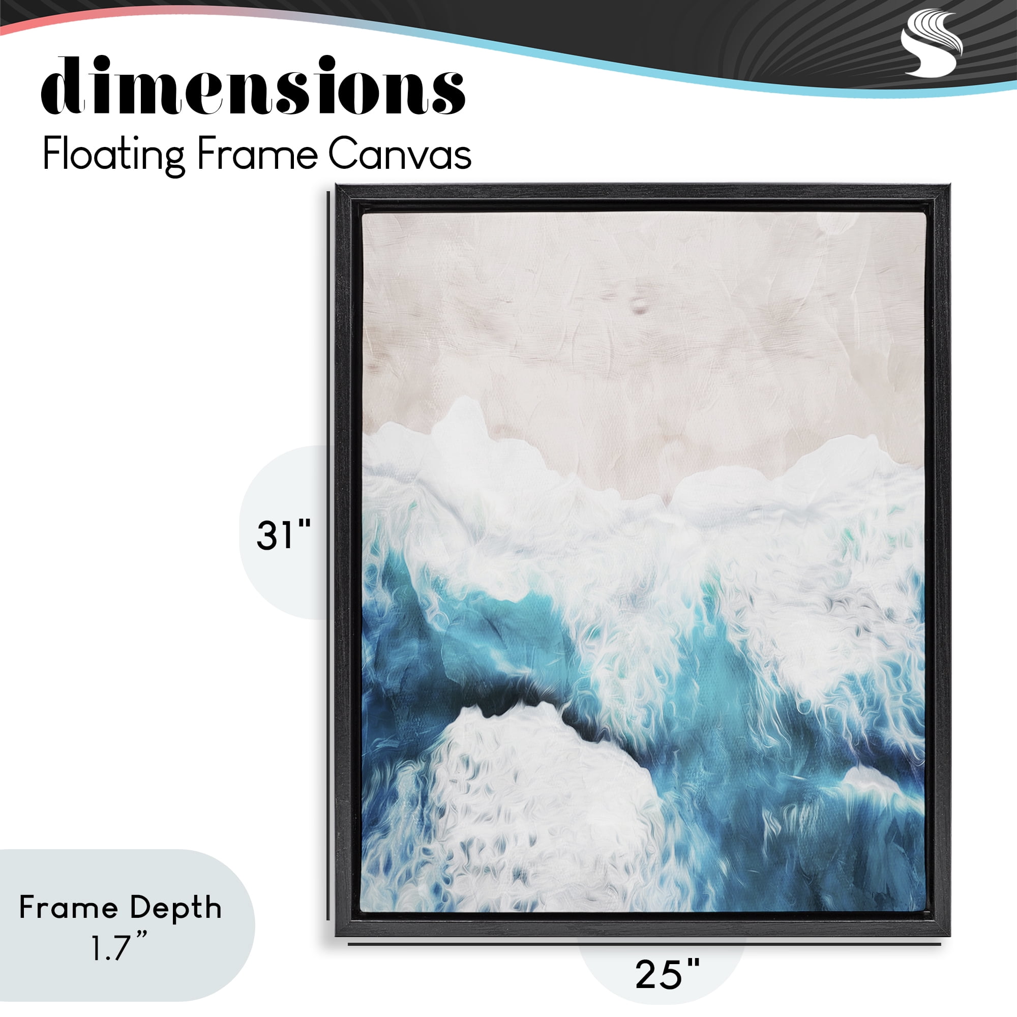 Stupell Industries On The Beach Aerial Black Framed Floater Canvas Wall Art, design by Milli Villa