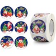 thumbnail image 1 of Christmas sealing stickers, 500 pieces of round Christmas adhesive stickers, Christmas decoration stickers (style B), 1 of 4