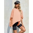 thumbnail image 4 of Women Summer Oversized T Shirt Batwing Sleeve Short Sleeve Asymmetric Hem Top Loose Waist T Shirt, 4 of 4