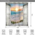 thumbnail image 6 of Ocean Beach Grey Barn Door Shower Curtain for Bathroom Decor 72Wx72H Hawaiian Sunset Scenery Sea Wave Retro Wood Rustic Nature Art Printed Fabric Polyester Waterproof 12 Pack Plastic Hooks, 6 of 6