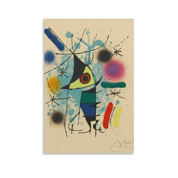 Spanish Surrealism Painter Joan Miró The Singer Abstract Poster Artworks Canvas Poster Room Aesthetic Wall Art Prints Home Modern Decor Gifts 16x24inch(40x60cm)