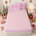 thumbnail image 4 of Manfei Initial Zipper Twin Comforter Sets with Fitted Sheet and 2 Pillowcases Christmas Zipper Bedding Set, Pink N, Pink Reversible, 4 of 7