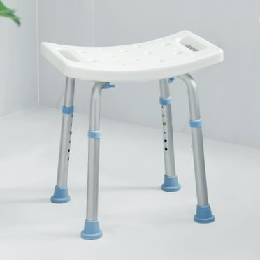 OasisSpace Shower Chair, Adjustable Bath Stool with Free Assist Grab Bar - Medical Tool Free Anti-Slip Bench Bathtub Stool Seat with Durable Aluminum Legs for Elderly, Senior, Handicap & Disabled