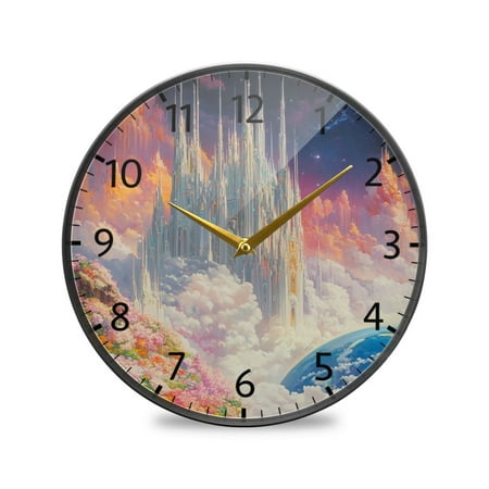 BZSMCE Wall Clock Acrylic Size:9.5*9.5in/11.9*11.9in Colorful Haven Design Pattern Clock