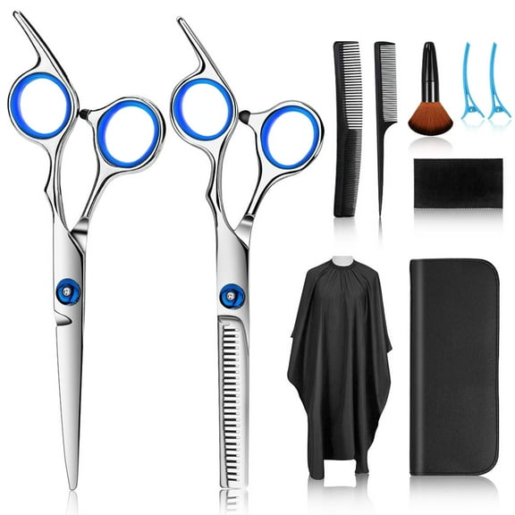 Hair Cutting Scissors Kits, Stainless Steel Hairdressing Shears Set Thinning/Texturizing Scissors Professional Barber/Salon/Home Shear Sets