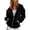 Black, variant on Y2K Velvet Sweat Jacket Women's Hooded Pullover Long Sleeve Zip Front Velour Jacket Streetwear Sweatshirt Zip Hoodie Gray XL