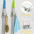 thumbnail image 4 of Broom Holder Wall Mount Self Adhesive, Sturdy Heavy Duty Stainless Steel Mop Gripper Rack Perforated Free, Perfect for Laundry Room Organizer, Fit with Laundry Kitchen Garage Garden Storage System, 4 of 5