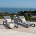 thumbnail image 2 of Michelle Outdoor Black Aluminum and Outdoor Mesh Chaise Lounges with Matching Table, 2 of 6