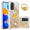 thumbnail image 1 of Funda para Xiaomi Redmi Note 11 4G/Note 11S 4G con Brillo Líquido Flotante, Purpurina, Parachoques y Anillo Giratorio Soporte, 1 of 5