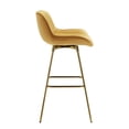 thumbnail image 2 of Art Leon Counter Height Bar Stools, 26" Height Swivel Velvet, Island Stools with Golden Metal Legs, Set of 2, Yellow, 2 of 8