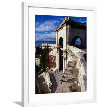 Bastions (Bastione) San Remy Above Piazza Constitutione, Cagliari, Italy Framed Print Wall Art By Wayne