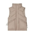 thumbnail image 6 of HAiming Women's Quilted Vest Sleeveless Sand Collar Zip up Jacket Winter Warm Coat Outerwear with Pockets, 6 of 6