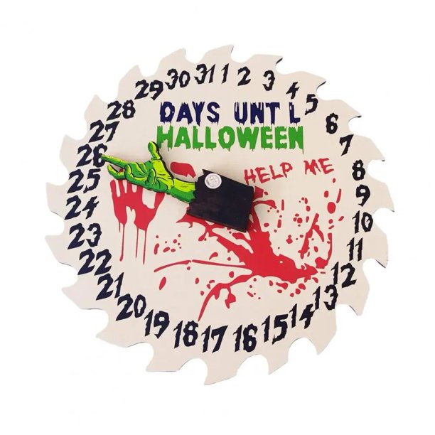 Decoración de Halloween hecha a mano, calendario de Adviento de madera, señal de cuenta atrás para decoración festiva del hogar