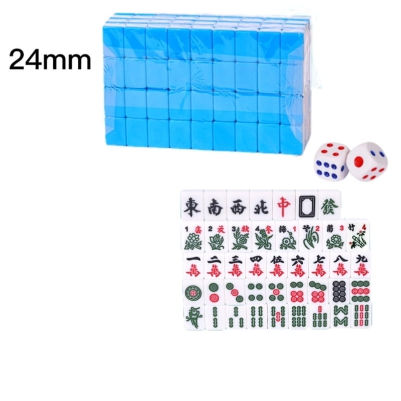 ROWCES Mahjong numerado chinês conjunto 144 peças Mah-Jong conjunto  brinquedo chinês portátil com caixa