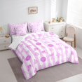 thumbnail image 2 of Erosebridal Kawaii Seashell Bowknot Bedding Comforter Set 7 Pieces for Kids Girls,Teens Sea Theme Stripes Full Bedding Set,Breathable Home Decor, 2 of 6
