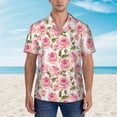 thumbnail image 4 of Goofa Rose Flowers Hawaiian Shirt for Men, Unisex Summer Beach Casual Short Sleeve Button Down Shirts,Aloha Tropical Floral print shirt-Medium, 4 of 9