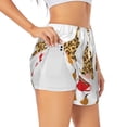 thumbnail image 1 of Balery Christmas Gnomes In Leopard Pantalones cortos deportivos para mujer con forro y dos bolsillos, elásticos, para entrenamiento, gimnasio, yoga-Small, 1 of 7