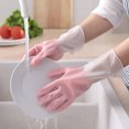 thumbnail image 3 of CSCHome Kitchen Gloves for Washing Dishes Cleaning Gloves Two-Color Design Beautiful and Practical 12.6inch, 3 of 6