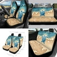 thumbnail image 2 of Renewold Sea Turtle Beach Starfish Car Seat Cover Protector Set 15 PCS, with Steering Wheel Cover Seat Belt Pad Garbage Bag Air Vent Bag Rearview Mirror Cover Coasters Key Chain Fit Most Vehicles, 2 of 7