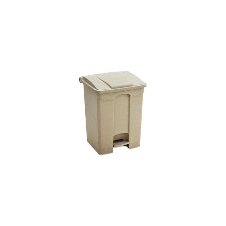 Safco Plastic Step-On Trash Can 9923TN, Tan, 23-Gallon Capacity