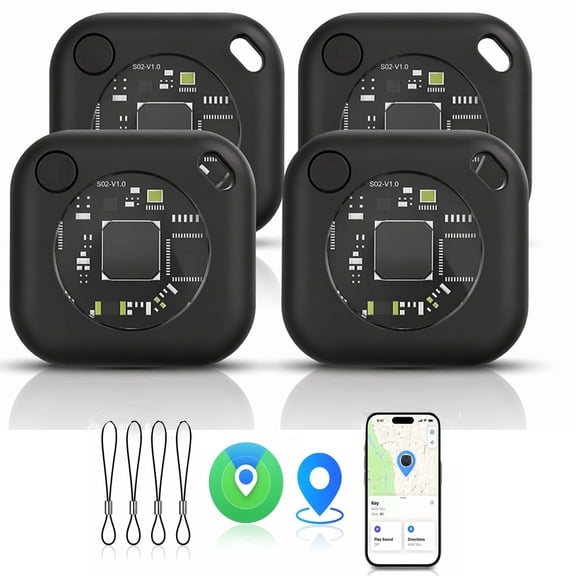 Air Tracker Tag, Bluetooth Tracker 4 Pack for Apple Find My, iOS Only Key Finder with Loud Alarm and Replaceable Battery for Keys, Wallet, Luggage