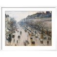 thumbnail image 2 of Art.com Boulevard Montmartre on Winter Morning, by Camille Pissarro, 1897, French Impressionist Oil Paintin Art Print, White Frame Wall Art, 29" x 23", 2 of 5