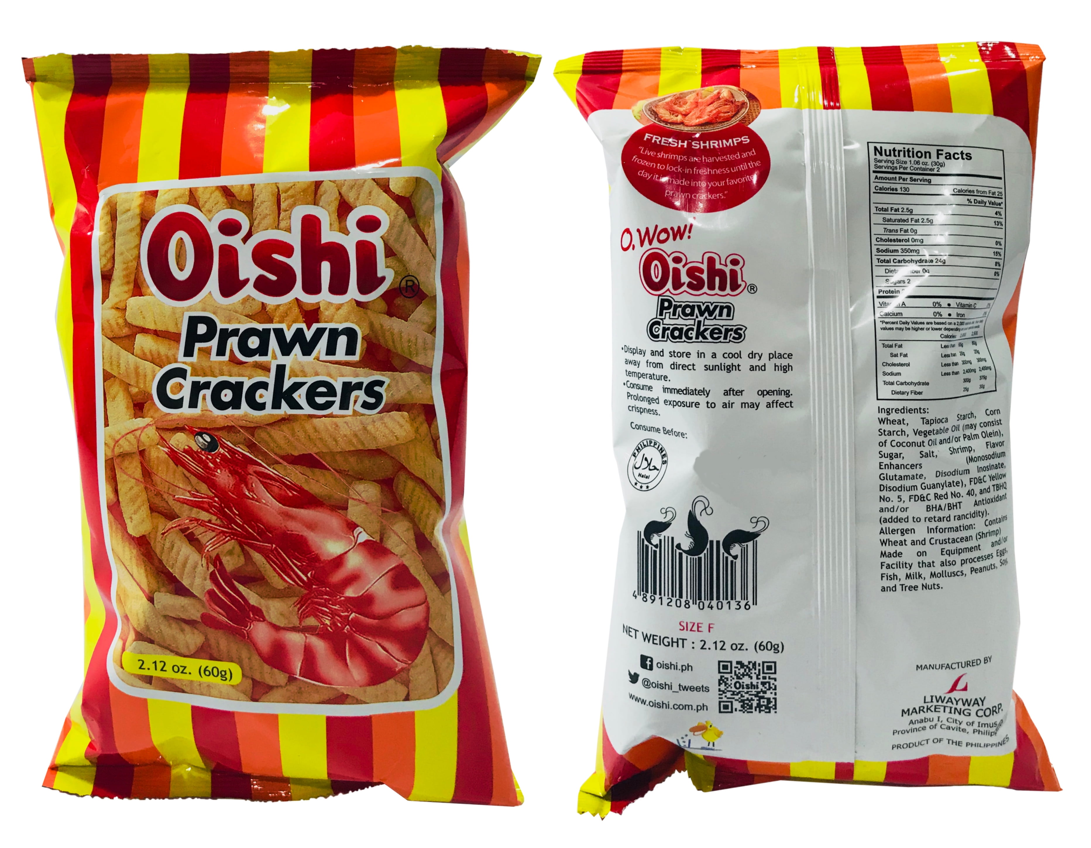 Oishi Prawn Crackers Classic Regular Small Pack of 10