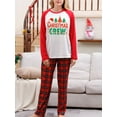 thumbnail image 4 of Christmas Family Pajamas Matching Set, Long Sleeve Letters Print T-shirt with Plaid Pants Sleepwear Loungewear, 4 of 5