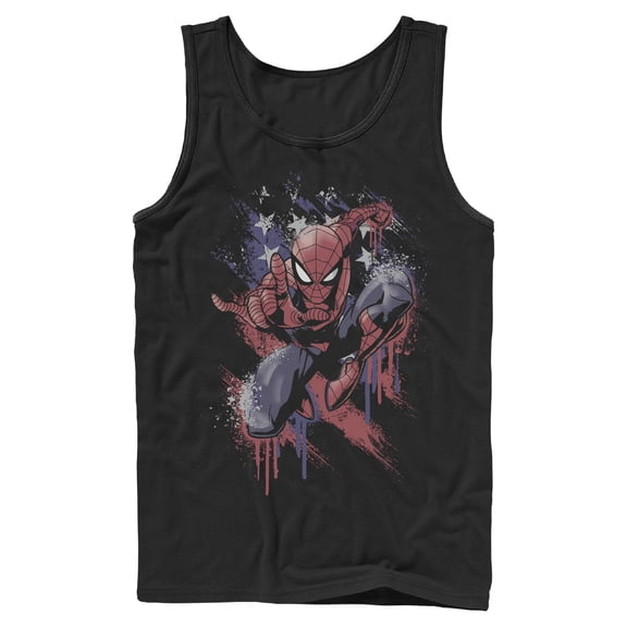 Mens Marvel: Spider-Man Spidey Americana Pose Tank Top