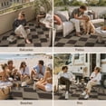 thumbnail image 4 of DEORAB Jute Outdoor Rug 8x10 Checkered Jute Rug Polyester Machine Jacquard Weave Easy-Cleaning Non Slip Geometric Carpet Patio Backyard Porch Deck Balcony Smooth Diamond, 4 of 7