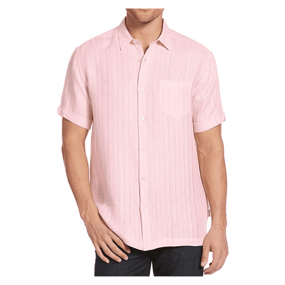 Cubavera Men's Engineered Dobby One Pocket Shirt, Almond Blossom, XX Large