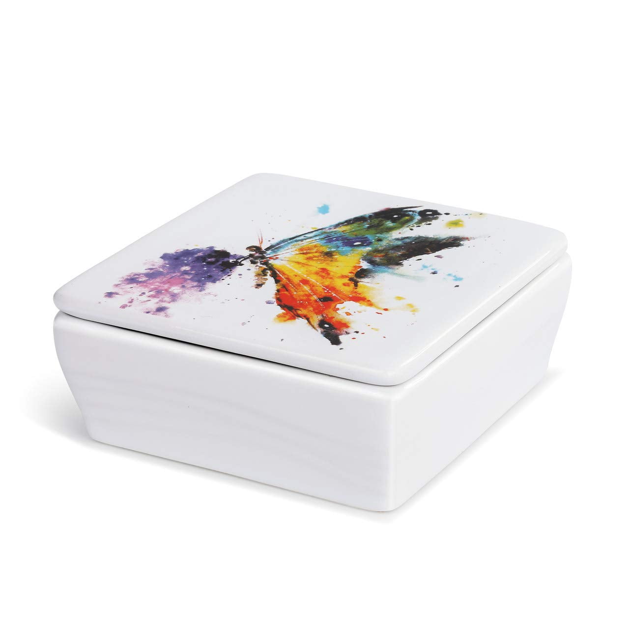 Details about   Dean Crouser Kaleidoscope Butterfly Watercolor Ceramic Stoneware Vanity Box 