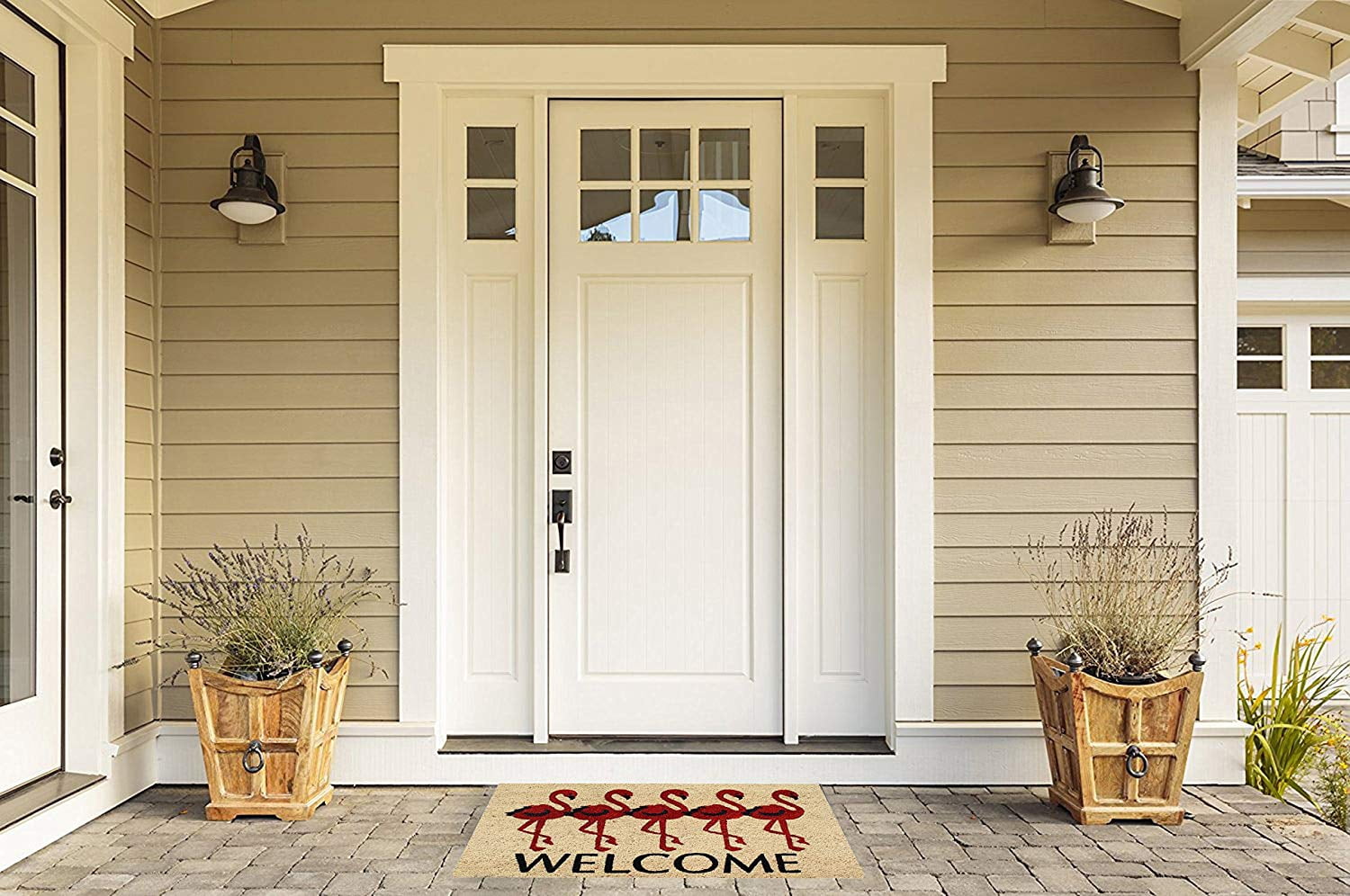 A1HC First Impression Flamingo Welcome Mat 18" X 30" Front Door Mats Entryway Doormat
