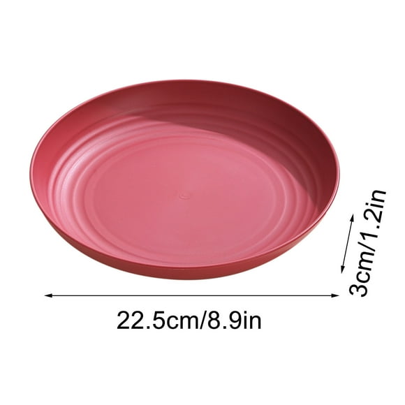 Dvruxg Wheat Straw Plates, Unbreakable Deep Dinner Plates, Plastic Plates Reusable, Assorted Colors Dinnerware Sets, Microwave & Dishwasher Safe, Healthy for Kids & Adult