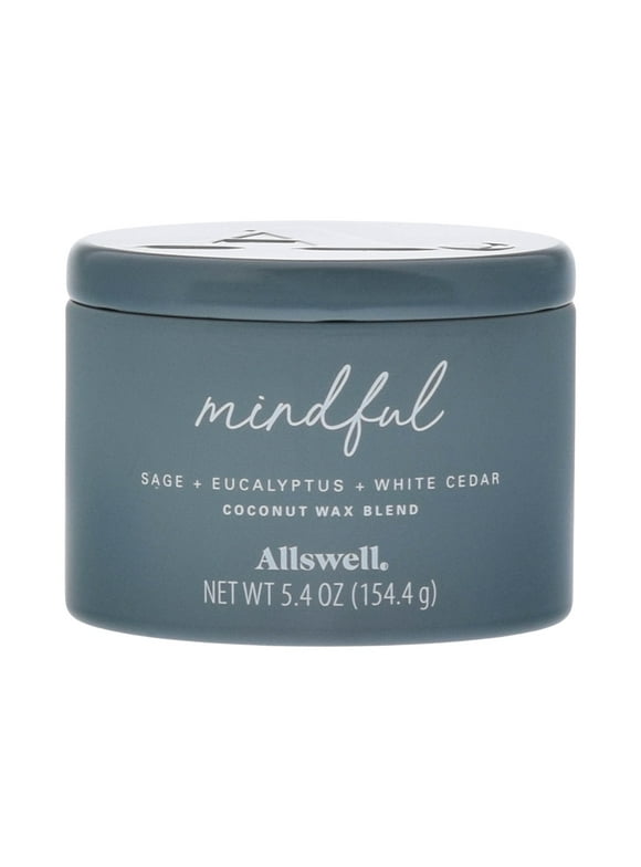 Allswell | Mindful - Blue (Cashmere + Cedarwood + Musk) 5.4oz Scented Tin Candle