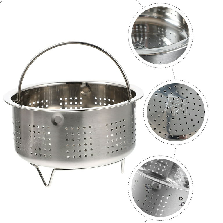 Rice Cooker Steamer Basket Food Steamer Basket Stainless Steel Steaming Basket Steaming Basket, Silver