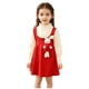 thumbnail image 1 of Vestido de cuello redondo y manga larga para niña, conejito de bolsillo, cuello de encaje, tejido de punto, manga larga, color liso, conjunto clásico, inocencia infantil y placer infantil, top de poli, 1 of 7