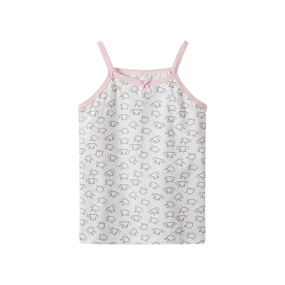 Tkrady Kids Girls Summer New Vest Tops Soft Breathable Cute Printed Short Sleeve, Sizes 1-9 Years