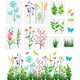 thumbnail image 1 of Plantillas de flores silvestres - 11 piezas reutilizables con diseños de flores, arbustos, hierbas, hojas, mariposas y libélulas para pintar en la pared, madera y decoración del hogar., 1 of 9