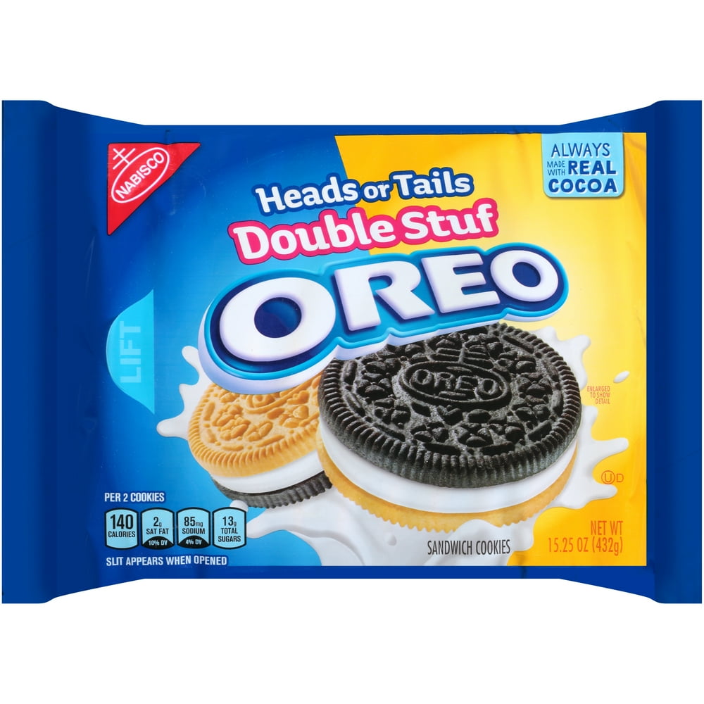 Nabisco Oreo Double Stuf Heads Or Tails Sandwich Cookies, 15.25 Oz