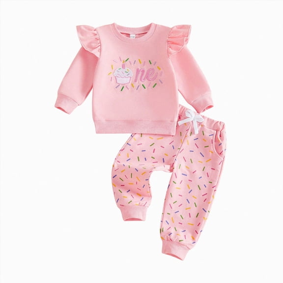 yboeqw Infant Baby Girl Clothes Outfits Fall Winter Long Sleeve Sweatshirts Pants Cute Kids Girl 2 Piece Set,Size 6-12 Months