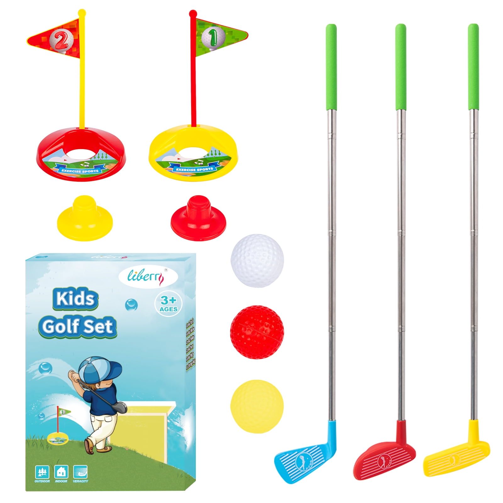 Liberry Kids Golf Set, Retractable Toy Golf Clubs for Toddler Boys