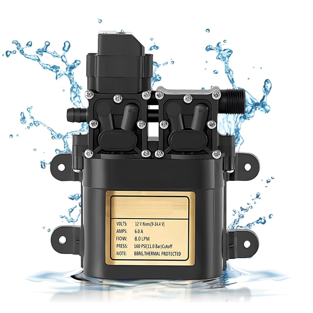 Portable Dual Motor 12V Water Pump Diaphragm Pump Built-in Pressure