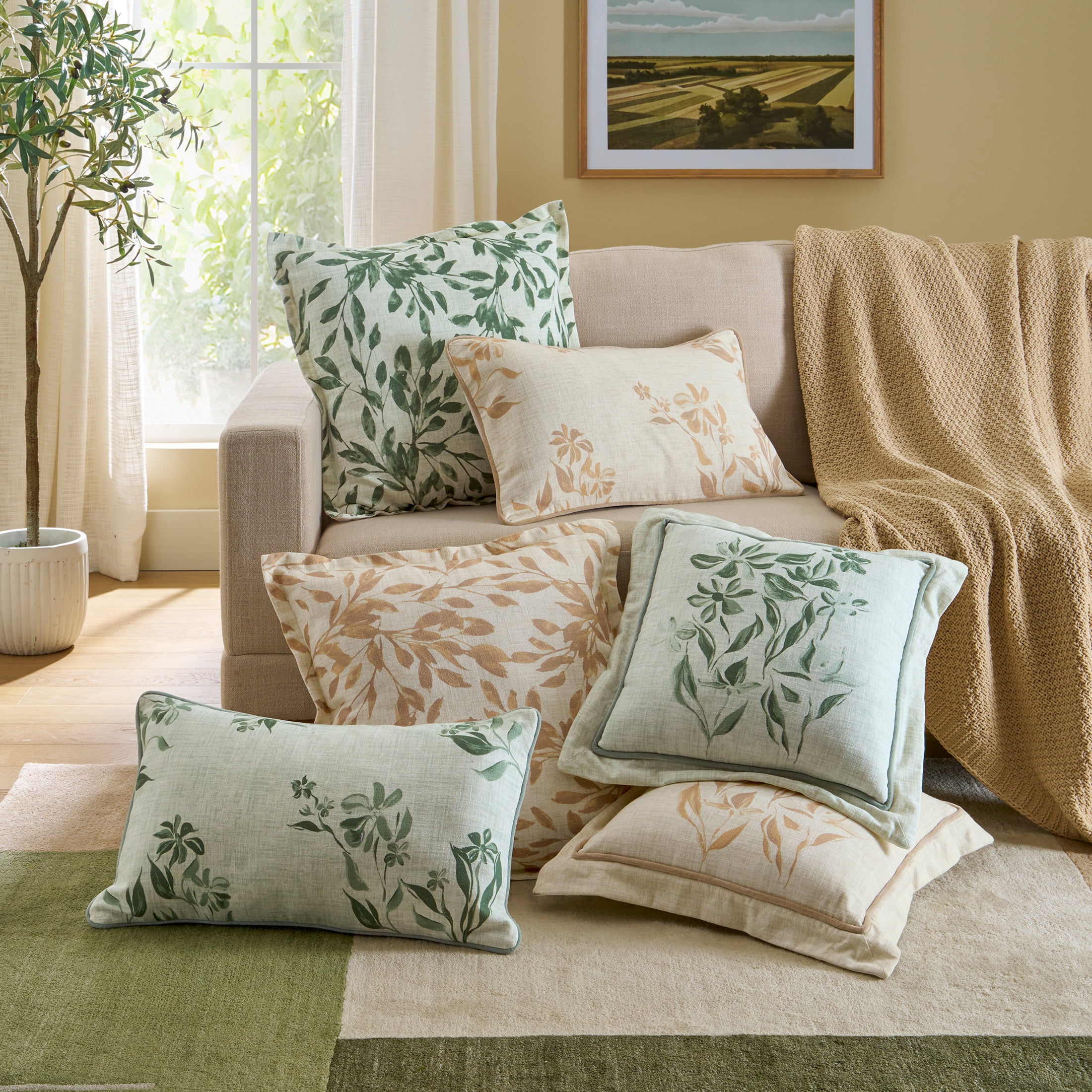 Better Homes & Gardens Printed Floral Throw Pillow Cover