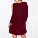 thumbnail image 4 of Vestido largo de manga larga con estampado navideño para mujer: vestido mini informal, poliéster, diseño festivo, fácil de combinar con accesorios, talla real., 4 of 8